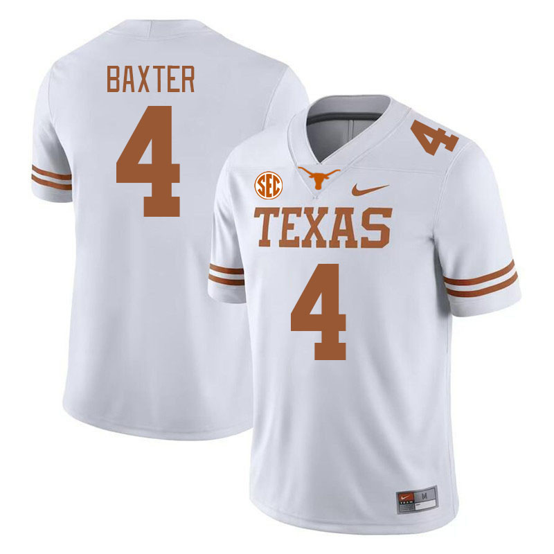 # 4 CJ Baxter Texas Longhorns Jerseys Football Stitched-White